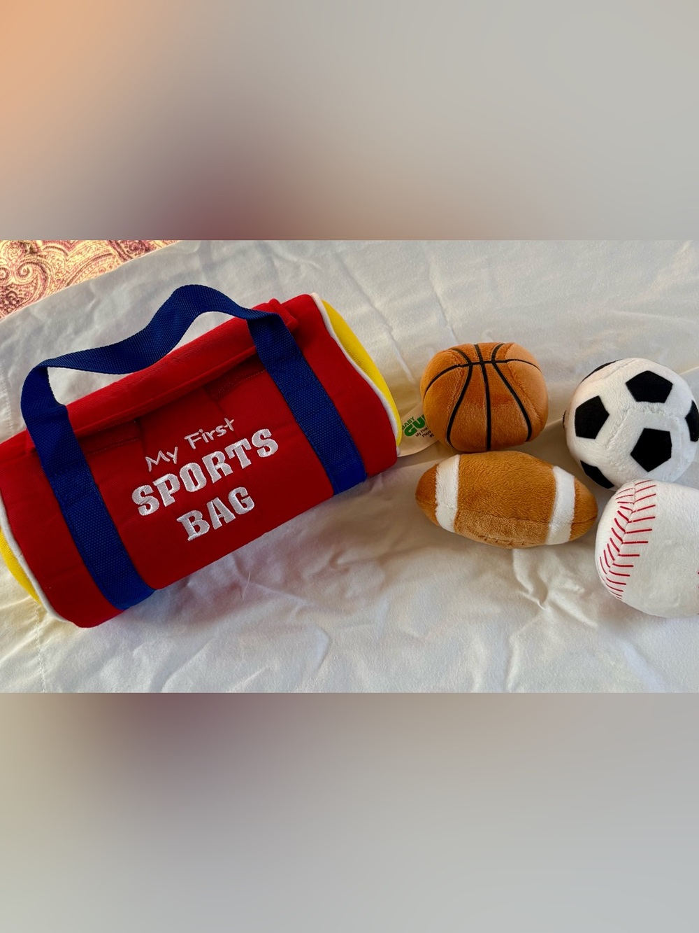 Kids Red "My First Sports Bag" Toy Set with Plush Balls